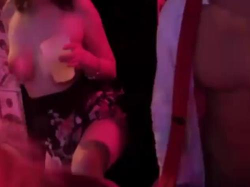 Throughout the party girls are having sex and drinking